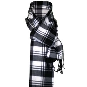 MEN'S CASHMERE Classic Black and White Plaid Scarf